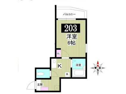 アールズプレイス(1K/2階)の間取り写真