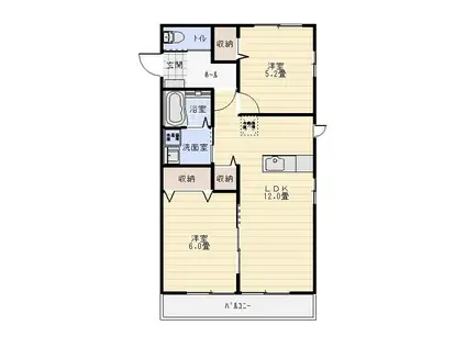 EIN FRIEDEN B(2LDK/2階)の間取り写真