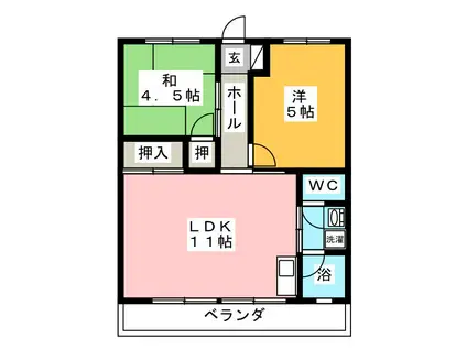 ライオンズマンション(2LDK/3階)の間取り写真