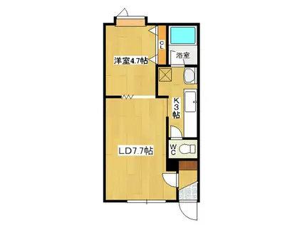 ミントヒルズIII(1LDK/2階)の間取り写真