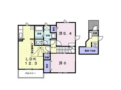 クオリアノーバ(2LDK/2階)の間取り写真