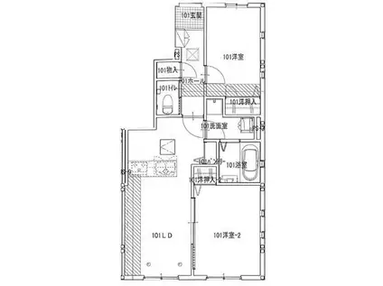 サニーコート武蔵野(2LDK/1階)の間取り写真