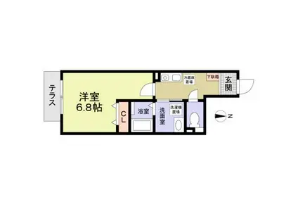 パルトネール大倉山(1K/1階)の間取り写真