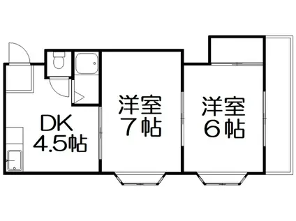 SENS寝屋川(2DK/2階)の間取り写真