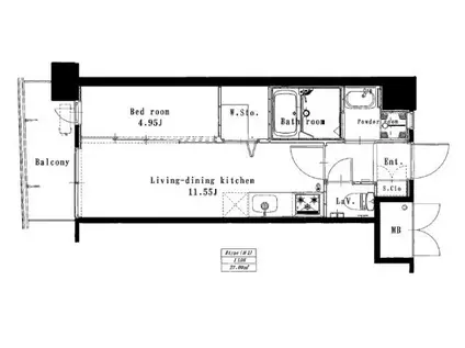 ギャラン荒江(1LDK/7階)の間取り写真