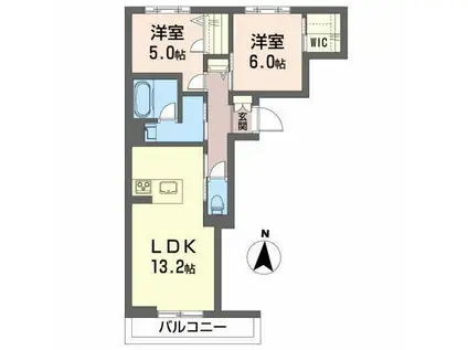 グレースいわき(2LDK/3階)の間取り写真