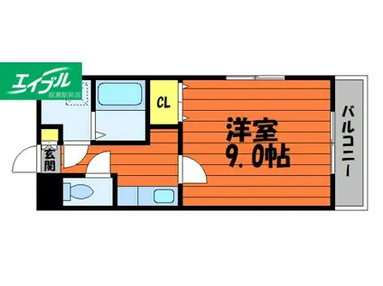 コンフォルト中祥(1K/3階)の間取り写真