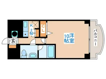 エステトーワ(1K/4階)の間取り写真