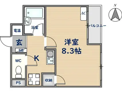 メゾンドファミール(1K/3階)の間取り写真