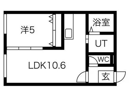 プルミエール・ミウ・ヴィ(1LDK/2階)の間取り写真
