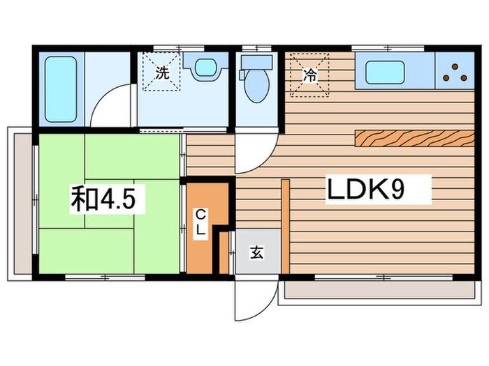 サクマハイツPART1(1LDK/2階)の間取り写真