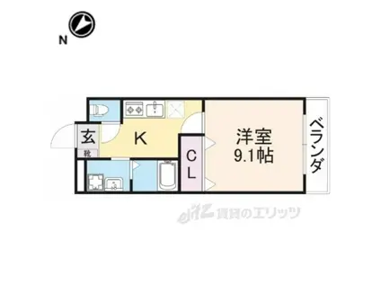 エースシティー(1K/2階)の間取り写真