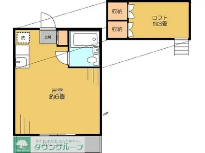 ロイヤルクレスト学園西(ワンルーム/2階)の間取り写真