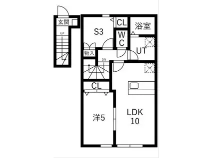 アリトピア(1SLDK/2階)の間取り写真