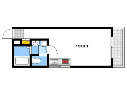 タックマンション宝町(ワンルーム/6階)の間取り写真