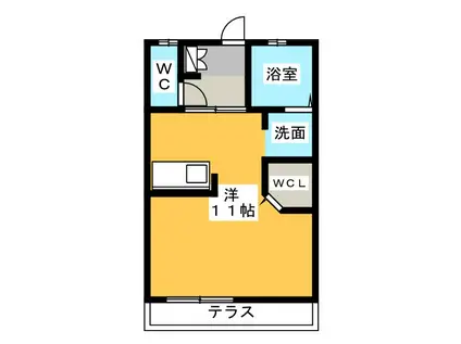 ボートハウス(ワンルーム/2階)の間取り写真