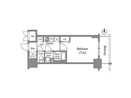 SHOKEN RESIDENCE名古屋(1K/7階)の間取り写真