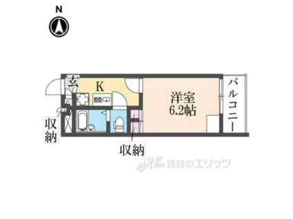 レオパレスクレール猪名寺(1K/3階)の間取り写真