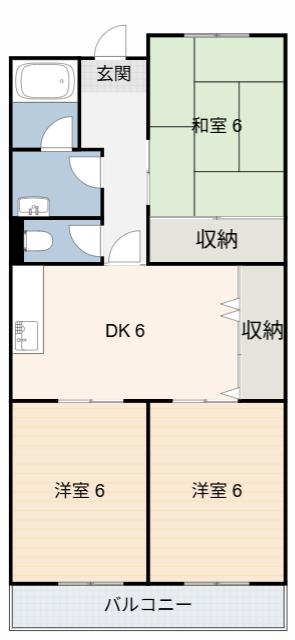 リプルイワツキ(3DK/2階)の間取り写真