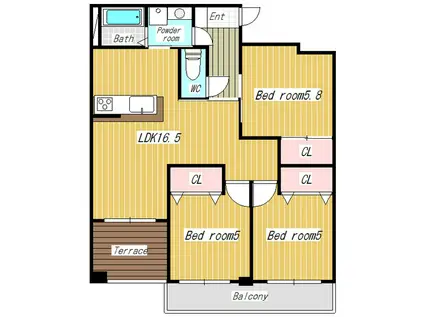 グローバルガーデンシティA棟(3LDK/4階)の間取り写真