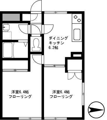 シャトーNT(2DK/3階)の間取り写真