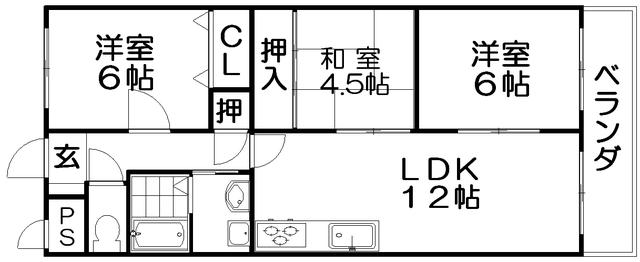 キューライフ(3LDK/1階)の間取り写真