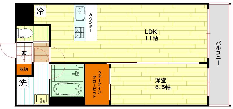 PHOERME城北公園(1LDK/8階)の間取り写真