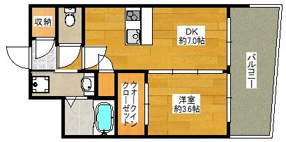 セレニテ江坂ルフレ(1DK/3階)の間取り写真