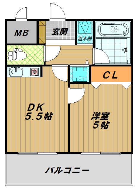フルール妙法寺(1DK/2階)の間取り写真