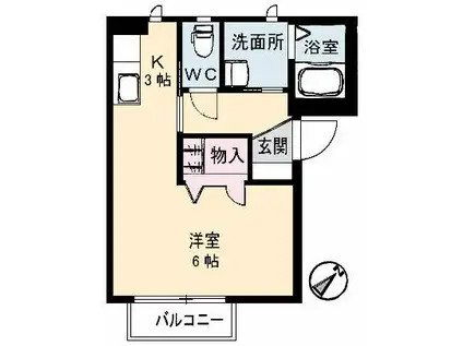 セントラルビレッジISHII(1K/2階)の間取り写真