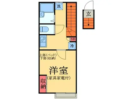 LP追分台B(1K/2階)の間取り写真