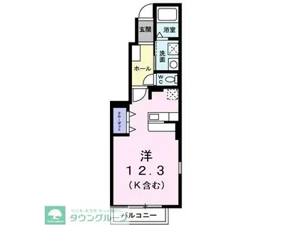 ディア コートI(ワンルーム/1階)の間取り写真