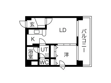 グランデフィラII(1LDK/6階)の間取り写真