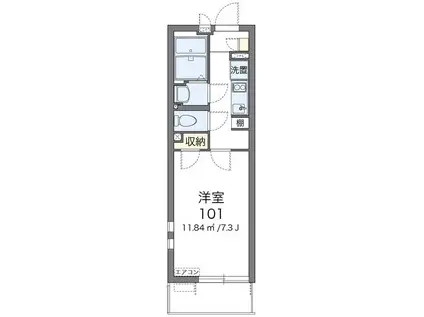 クレイノポスタ(1K/2階)の間取り写真