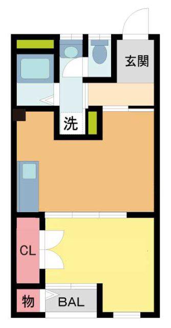 光南荘マンション(1LDK/4階)の間取り写真