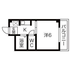 エクシード倉垣(1K/3階)の間取り写真