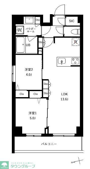 アーバンパーク船堀II(2LDK/1階)の間取り写真