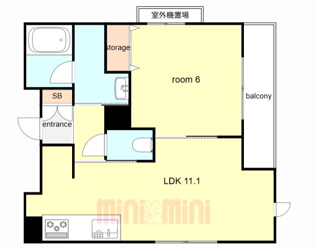 SHAMAISON GARDENS 六甲(1LDK/4階)の間取り写真
