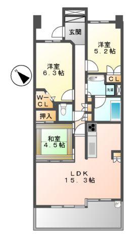 レジディア泉(3LDK/3階)の間取り写真