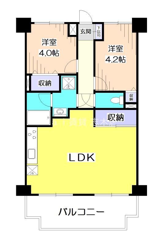 ライオンズマンション新座(2LDK/3階)の間取り写真