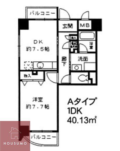 プルミエール関目(1DK/4階)の間取り写真