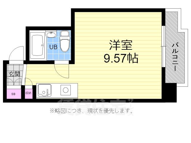 ビッグアップル(ワンルーム/3階)の間取り写真