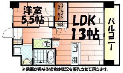 フェルト1113(1LDK/8階)の間取り写真