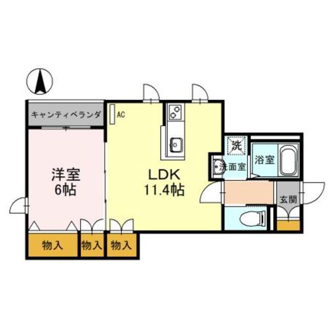 ディア グラナート(1LDK/3階)の間取り写真