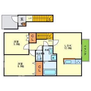 カセヤハウス(2LDK/2階)の間取り写真
