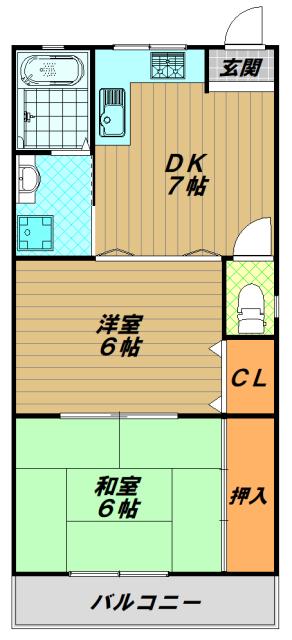 イースト須磨(2DK/2階)の間取り写真