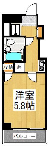 ワコーレ東村山(1K/4階)の間取り写真