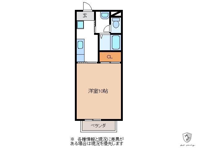 A&N HILL´S B棟(1K/1階)の間取り写真