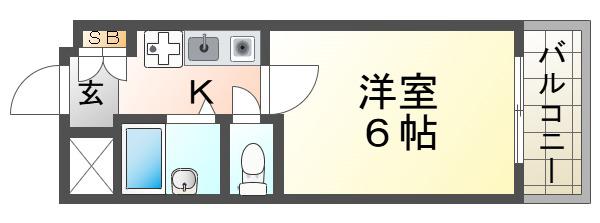 ユニテック21(1K/3階)の間取り写真