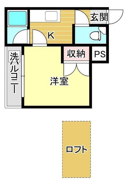 パウリスター(1K/3階)の間取り写真
